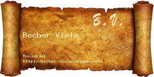 Becher Viola névjegykártya